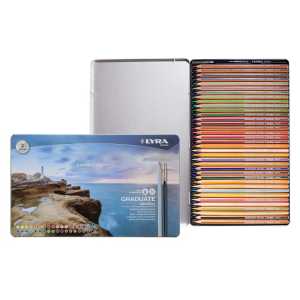 Graduate Watercolor Pencil Set Tin, Assorted Colors, 36 Pieces