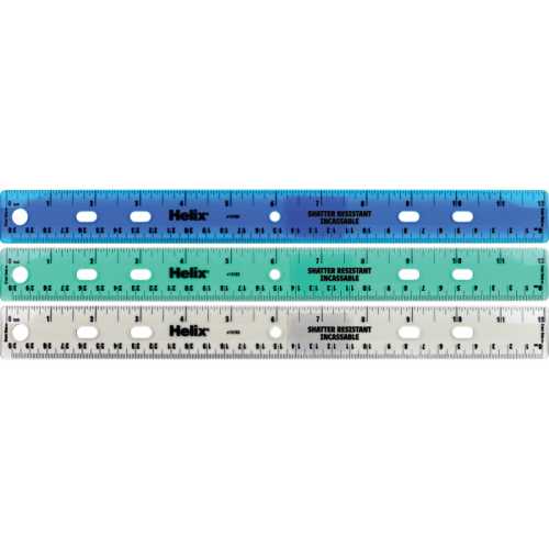 Shatter Resistant Ringbinder Ruler 12