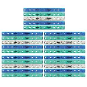 Shatter Resistant Ringbinder Ruler 12" / 30cm, Pack of 25