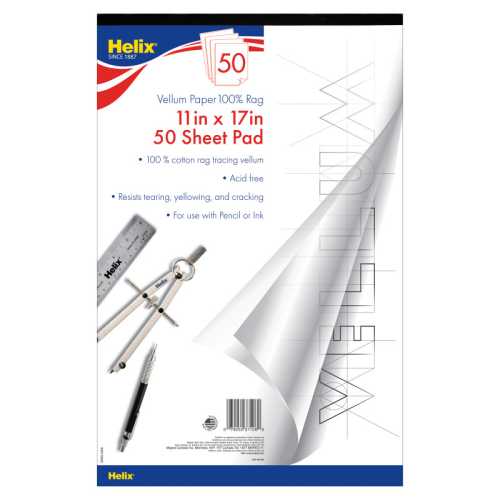 Vellum Paper Pad, 100% Rag, 11