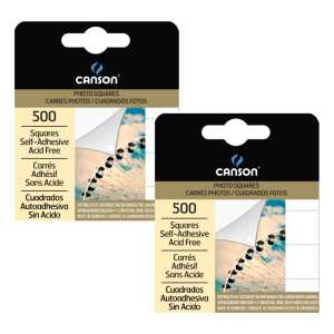 Self-Adhesive Photo Squares, Transparent, 500-Count Dispenser, 2-Pack