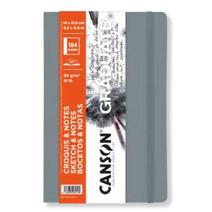 Graduate Sketch & Notes Art Book, Light Gray, Soft Cover Binding, 92 Sheet, 5.5x8.5 inch, 1 Count