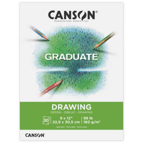 Graduate Drawing Pad, Foldover Binding, 30 Sheet, 9x12 inch, 1 Count
