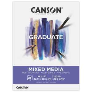 Graduate Mixed Media Pad, Foldover Binding, 20 Sheet, 9x12 inch, 1 Count