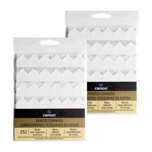 Canson Self-Adhesive Photo Corners, White, 252 Per Pack, 2 Packs