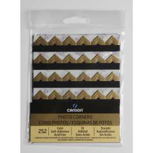 Self Adhesive Photo Corners, Gold, 252 Pieces