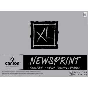 XL Series Newsprint Pad, Foldover Binding, 100 Sheet, 18x24 inch, 1 Count