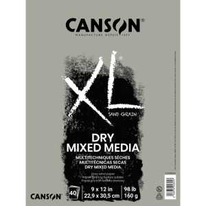 XL Series Mixed Media Pad, Toned Gray, Foldover Binding, 10 Sheet, 9x12 inch, 1 Count