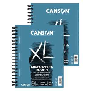 XL Series Mixed Media Pad, Side Wire Binding, 50 Sheet, 7x10 inch, Pack of 2