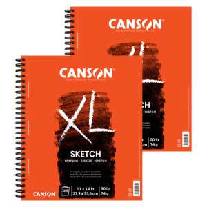 XL Series Sketch Pad, Side Wire Binding, 100 Sheet, 11x14 inch, Pack of 2