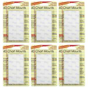 Chart Mounts, 1" x 1", 40 Per Pack, 6 Packs