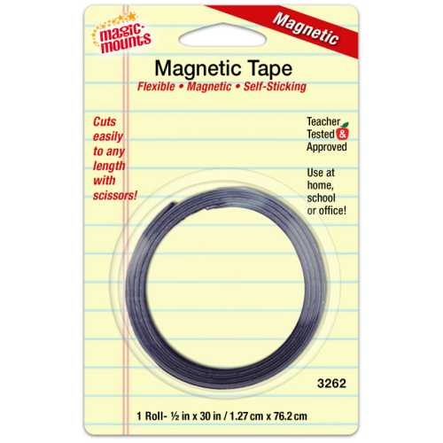 Self-Sticking Magnetic Tape Roll, 1/2