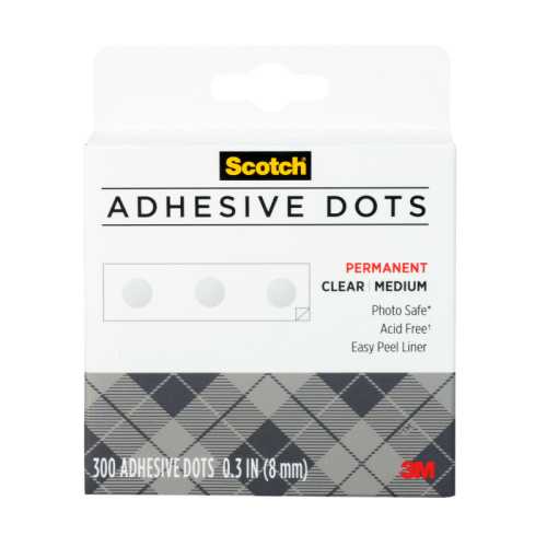 Permanent Adhesive Dots, 8mm Medium, Pack of 300