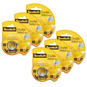 Removable Double Sided Tape, 3/4" x 200", 6 Rolls