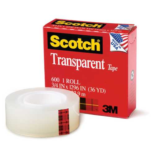 Transparent Tape Refill Roll, 3/4