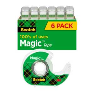 Magic&trade; Tape, 3/4" x 650", Pack of 6