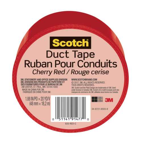 Duct Tape for Artists, 1.88 in x 20 yd (48 mm x 18.2 m), Cherry Red