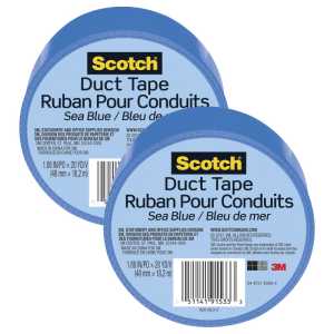 Duct Tape for Artists, 1.88 in x 20 yd (48 mm x 18.2 m), Sea Blue, Pack of 2