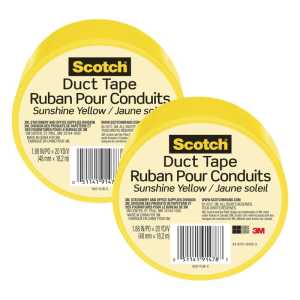 Duct Tape for Artists, 1.88 in x 20 yd (48 mm x 18.2 m), Sunshine Yellow, Pack of 2