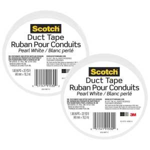 Duct Tape for Artists, 1.88 in x 20 yd (48 mm x 18.2 m), White, Pack of 2