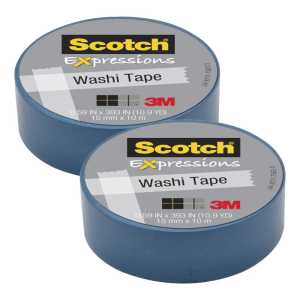 Expressions Washi Tape, .59" x 393", Blue, Pack of 2