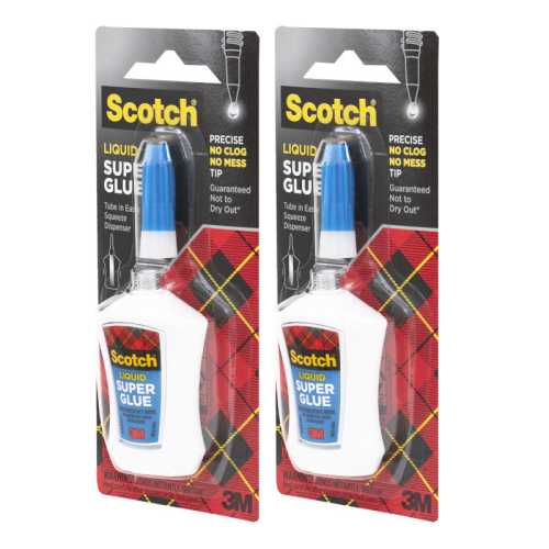 Super Glue Liquid, Bottle, .18 oz, Pack of 2