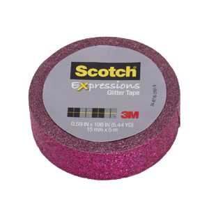 Expressions Glitter Tape, .59" x 196", Hot Pink