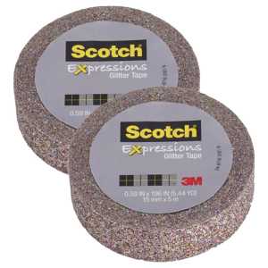 Expressions Glitter Tape, .59" x 196", Multi-Colored, Pack of 2