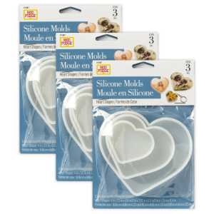 Silicone Resin Mold, Hearts, 3 Per Set, 3 Sets
