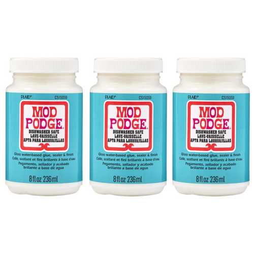 Decoupage Glue, Dishwasher Safe Gloss, 8oz., Pack of 3