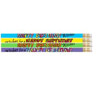 Happy Birthday Wishes Pencil, 12 Per Pack, 12 Packs