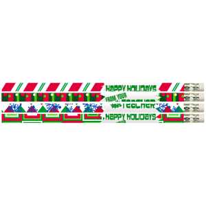 Happy Holidays From Your Teacher Motivational Pencils, Pack of 12