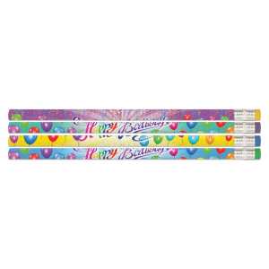 Happy Birthday Rainbow Pencil, Pack of 12