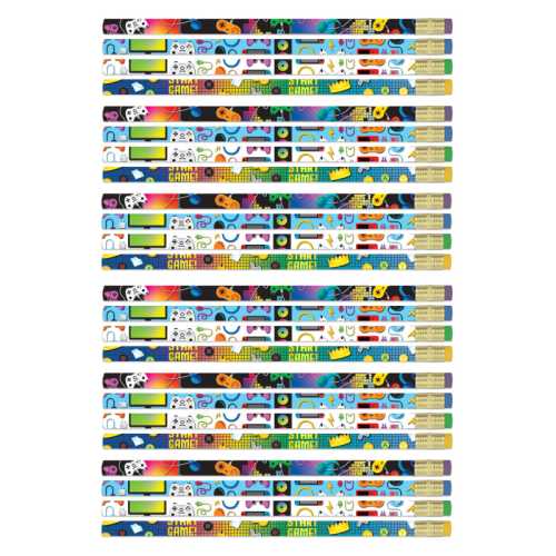 Game On Pencils, 12 Per Pack, 6 Packs