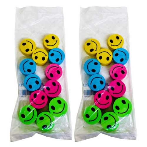 Happy Face Pencil Topper Erasers, 12 Per Pack, 12 Packs