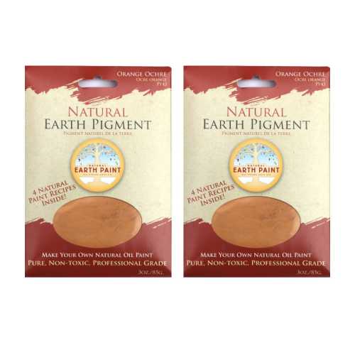 2-Pack Earth & Mineral Pigment, Orange Ochre, 3 oz
