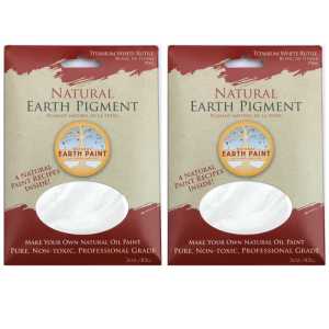 2-Pack Earth & Mineral Pigment, Titanium White Rutile, 3 oz