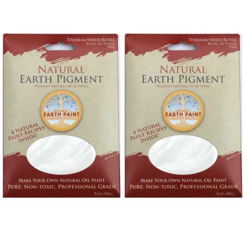 2-Pack Earth & Mineral Pigment, Titanium White Rutile, 3 oz