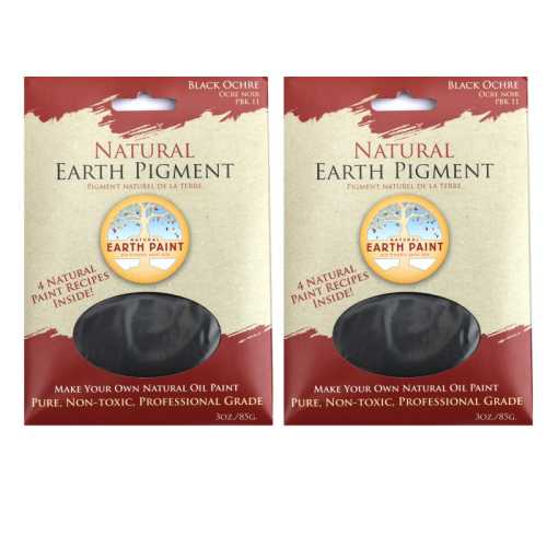 2-Pack Earth & Mineral Pigment, Black Ochre, 3 oz