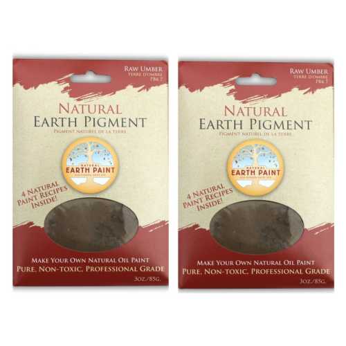 2-Pack Earth & Mineral Pigment, Raw Umber, 3 oz
