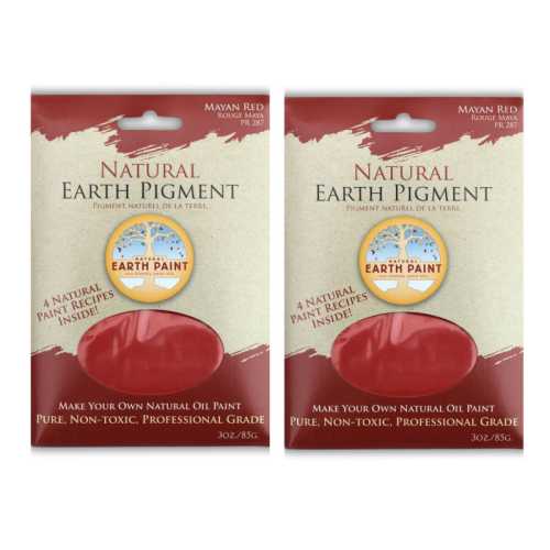 2-Pack Earth & Mineral Pigment, Mayan Red, 3 oz
