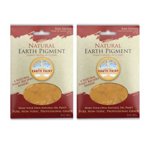 2-Pack Earth & Mineral Pigment, Raw Sienna, 3 oz