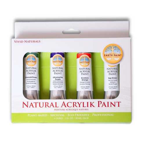 Natural Acrylik Paint Box Set, Vivid Naturals, 1 oz Tubes, 4 Colors