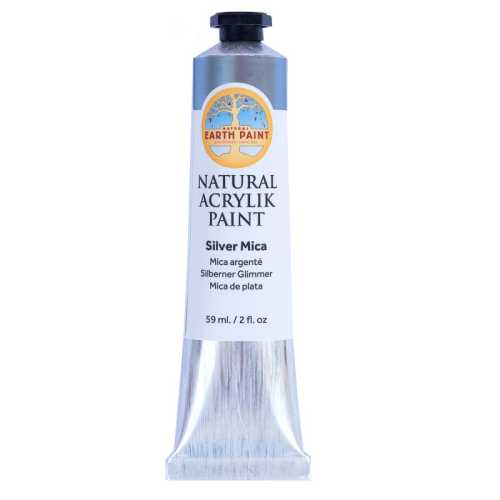 Natural Acrylik Paint, Natural Mica Silver, 2 oz