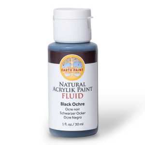 Natural Fluid Acrylik Paint, 1 oz, Black Ochre