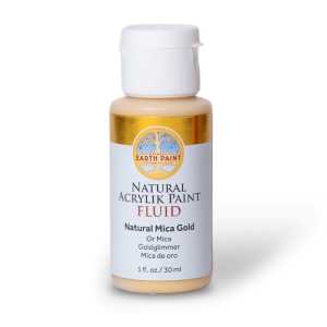 Natural Fluid Acrylik Paint, 1 oz, Gold Mica