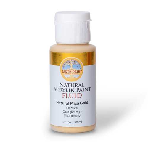 Natural Fluid Acrylik Paint, 1 oz, Gold Mica