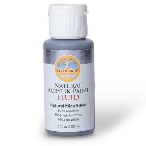 Natural Fluid Acrylik Paint, 1 oz, Silver Mica