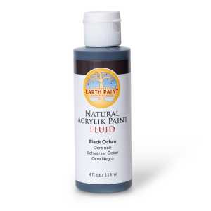 Natural Fluid Acrylik Paint, 4 oz, Black Ochre