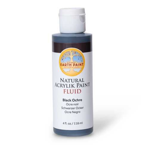 Natural Fluid Acrylik Paint, 4 oz, Black Ochre